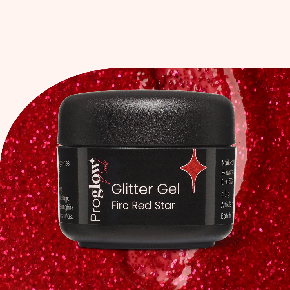 Glitter Gel Fire Red Star