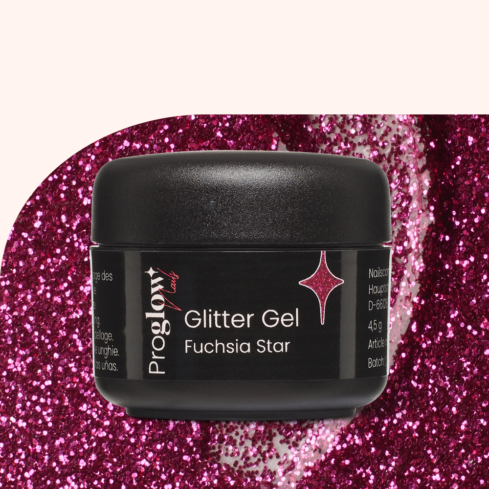 Glitter Gel Fuchsia Star