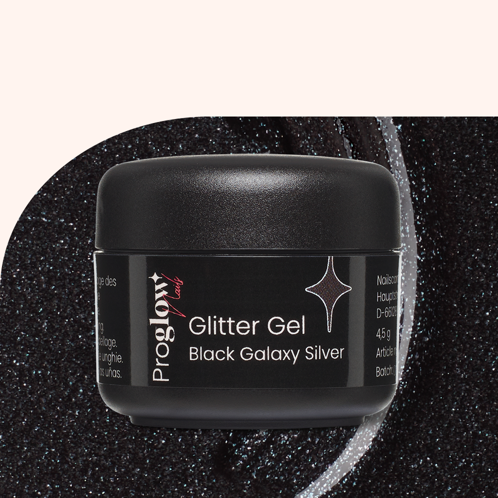 Glitter Gel Black-Galaxy Silver