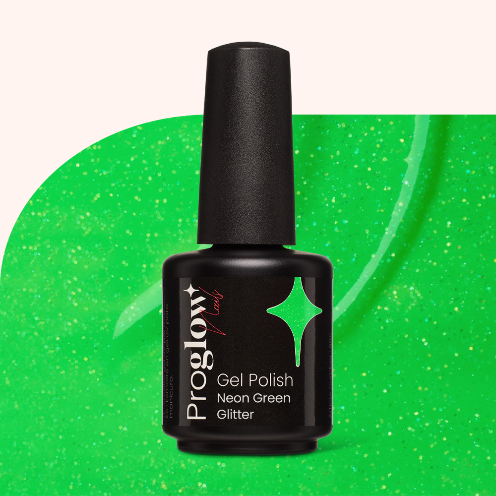 4102 Gel Polish Neon Caipirinha Glitter 1