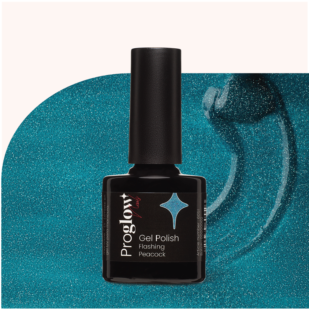 6051 Gel Polish Flashing Blue Peacock 1