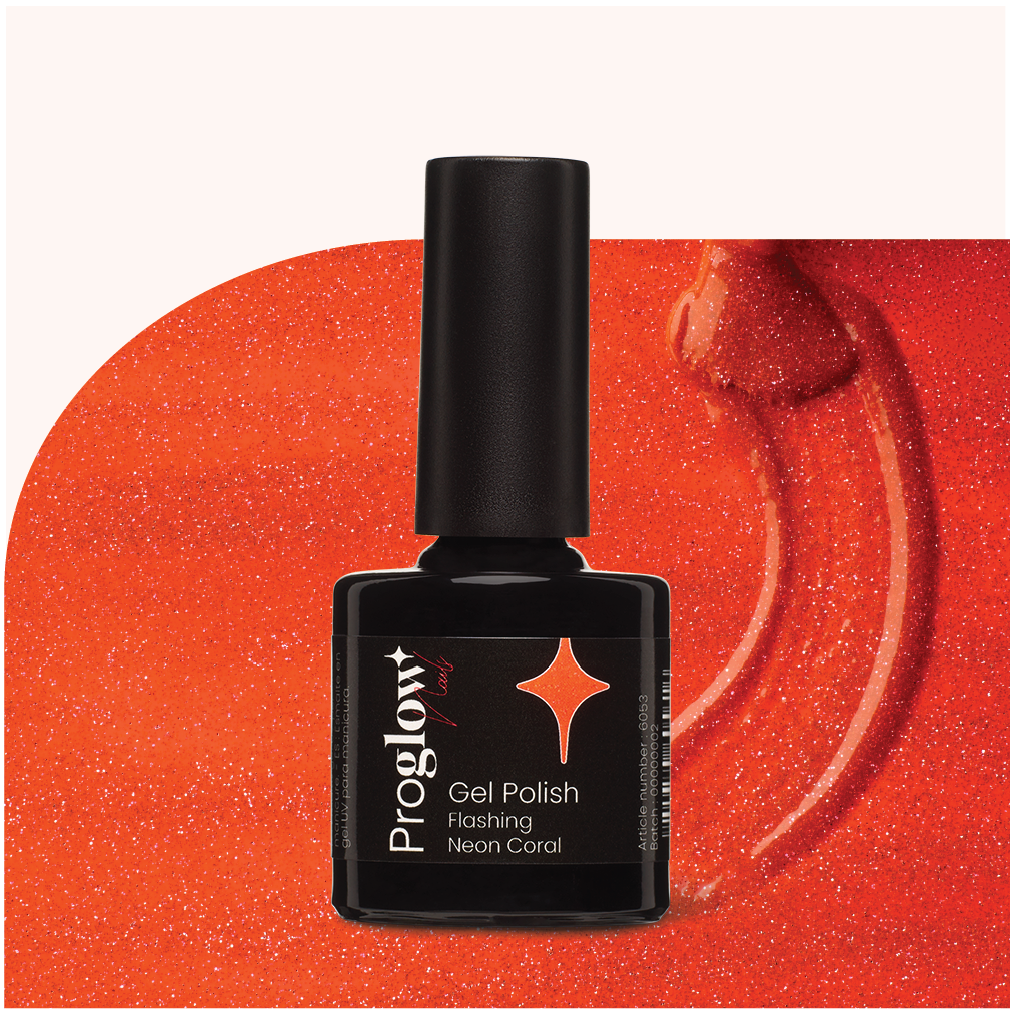 6053 Gel Polish Flashing Neon Coral 1