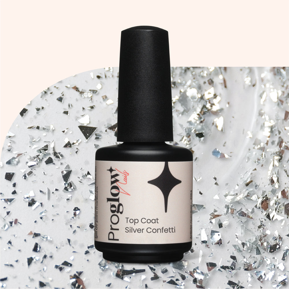 Top Coat Silver Confetti