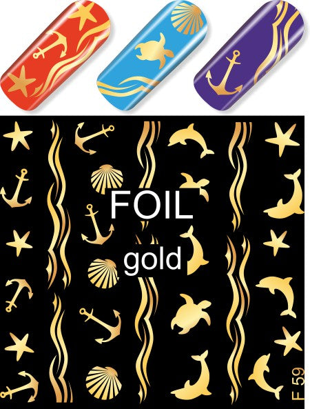 Premium Water Decals F059 gold